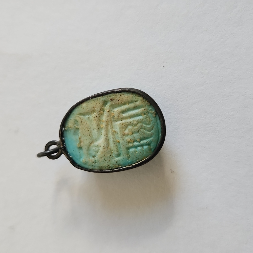 Vintage Handmade Scarab Beetle Pendant From Egypt - Picture 2 of 2